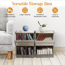Set of 4 Storage Bins Stackable Cubes with Lid by LJGDeals