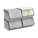 Set of 4 Storage Bins Stackable Cubes with Lid by LJGDeals