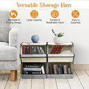 Set of 4 Storage Bins Stackable Cubes with Lid by LJGDeals