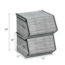 Set of 4 Storage Bins Stackable Cubes with Lid by LJGDeals