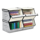 Set of 4 Storage Bins Stackable Cubes with Lid by LJGDeals