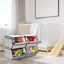 Set of 4 Storage Bins Stackable Cubes with Lid by LJGDeals