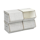 Set of 4 Storage Bins Stackable Cubes with Lid by LJGDeals
