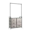 5 Fabric Drawers Dresser with Metal Frame and Wooden Top by DirectDeals