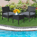 3 Pieces Outdoor Rattan Patio Conversation Set with Seat Cushions by LJGDeals