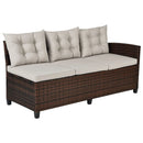 3 Pieces Hand-Woven Rattan Outdoor Sofa Set with Dining Table by LJGDeals