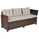3 Pieces Hand-Woven Rattan Outdoor Sofa Set with Dining Table by LJGDeals