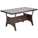 3 Pieces Hand-Woven Rattan Outdoor Sofa Set with Dining Table by LJGDeals