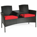Modern Patio Conversation Set with Built-in Coffee Table and Cushions