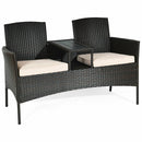 Modern Patio Conversation Set with Built-in Coffee Table and Cushions by LJGDeals