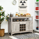 Server Buffet Sideboard With Wine Rack and Open Shelf by LJGDeals