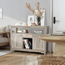 Server Buffet Sideboard With Wine Rack and Open Shelf by LJGDeals