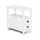 End Table Wooden with 2 Drawers and Shelf Bedside Table by LJGDeals