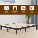 14 Inch King Size Wood Platform Bed Frame-Brown