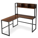 Reversible L-Shaped Corner Desk with Storage Bookshelf by LJGDeals