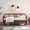 Twin Size Wooden Slats Daybed Bed with Rails by LJGDeals