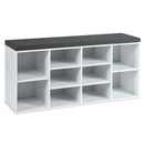 10-Cube Organizer Shoe Storage Bench with Cushion for Entryway by LJGDeals