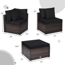 4 Pieces Ottoman Garden Patio Rattan Wicker Furniture Set with Cushion-Gray by LJGDeals