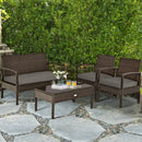 4 Pieces Patio Rattan Cushioned Furniture Set by LJGDeals
