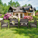 4 Pieces Patio Rattan Cushioned Furniture Set by LJGDeals