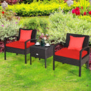 3 Piece PE Rattan Wicker Sofa Set with Washable and Removable Cushion for Patio by LJGDeals