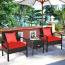 3 Piece PE Rattan Wicker Sofa Set with Washable and Removable Cushion for Patio by LJGDeals