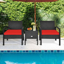 3 Piece PE Rattan Wicker Sofa Set with Washable and Removable Cushion for Patio by LJGDeals