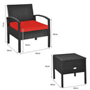 3 Piece PE Rattan Wicker Sofa Set with Washable and Removable Cushion for Patio by LJGDeals