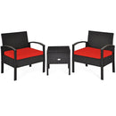 3 Piece PE Rattan Wicker Sofa Set with Washable and Removable Cushion for Patio by LJGDeals