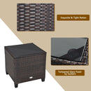 3 Pcs Patio Rattan Furniture Set Cushioned Conversation Set Coffee Table-Beige by LJGDeals