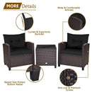 3 Pcs Patio Rattan Furniture Set Cushioned Conversation Set Coffee Table-Beige by LJGDeals