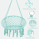 Hanging Macrame Hammock Chair with Handwoven Cotton Backrest by LJGDeals