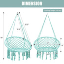 Hanging Macrame Hammock Chair with Handwoven Cotton Backrest by LJGDeals