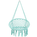 Hanging Macrame Hammock Chair with Handwoven Cotton Backrest by LJGDeals