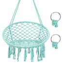 Hanging Macrame Hammock Chair with Handwoven Cotton Backrest by LJGDeals