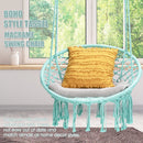 Hanging Macrame Hammock Chair with Handwoven Cotton Backrest by LJGDeals