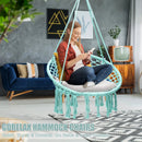 Hanging Macrame Hammock Chair with Handwoven Cotton Backrest by LJGDeals