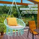 Hanging Macrame Hammock Chair with Handwoven Cotton Backrest by LJGDeals