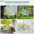 Hanging Macrame Hammock Chair with Handwoven Cotton Backrest by LJGDeals