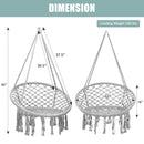 Hanging Macrame Hammock Chair with Handwoven Cotton Backrest by LJGDeals