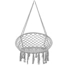 Hanging Macrame Hammock Chair with Handwoven Cotton Backrest by LJGDeals