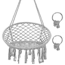 Hanging Macrame Hammock Chair with Handwoven Cotton Backrest by LJGDeals