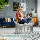 Hanging Macrame Hammock Chair with Handwoven Cotton Backrest by LJGDeals