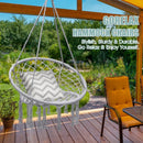 Hanging Macrame Hammock Chair with Handwoven Cotton Backrest by LJGDeals