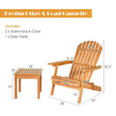 3 Pieces Adirondack Chair Set with Widened Armrest by LJGDeals