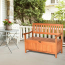 33 Gallon Wooden Storage Bench with Liner for Patio Garden Porch by LJGDeals