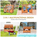 33 Gallon Wooden Storage Bench with Liner for Patio Garden Porch by LJGDeals