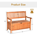 33 Gallon Wooden Storage Bench with Liner for Patio Garden Porch by LJGDeals