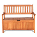 33 Gallon Wooden Storage Bench with Liner for Patio Garden Porch by LJGDeals