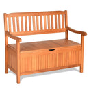 33 Gallon Wooden Storage Bench with Liner for Patio Garden Porch by LJGDeals